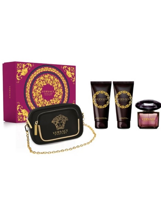 Versace Crystal Noir Eau De Toilette Spray 90ml Set 4 Pezzi