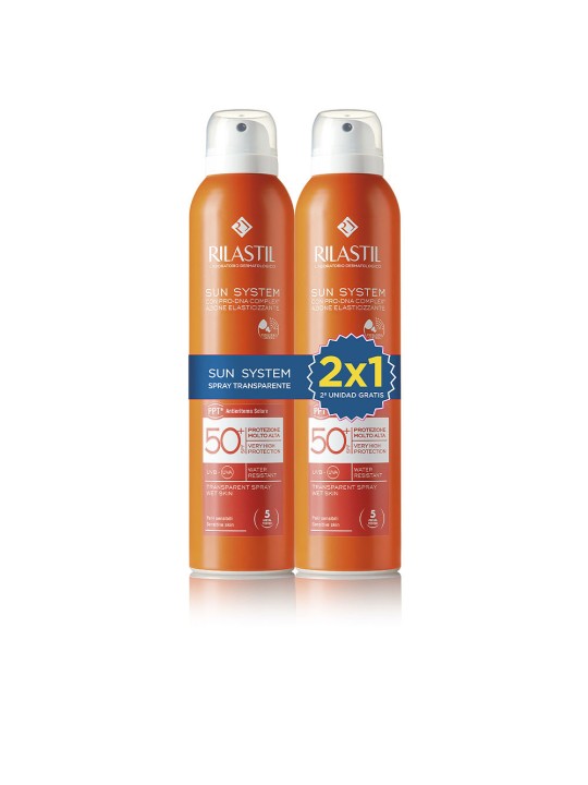 Rilastil SUN SYSTEM 50 SPRAY TRANSPARENTE set 2 unit unisex