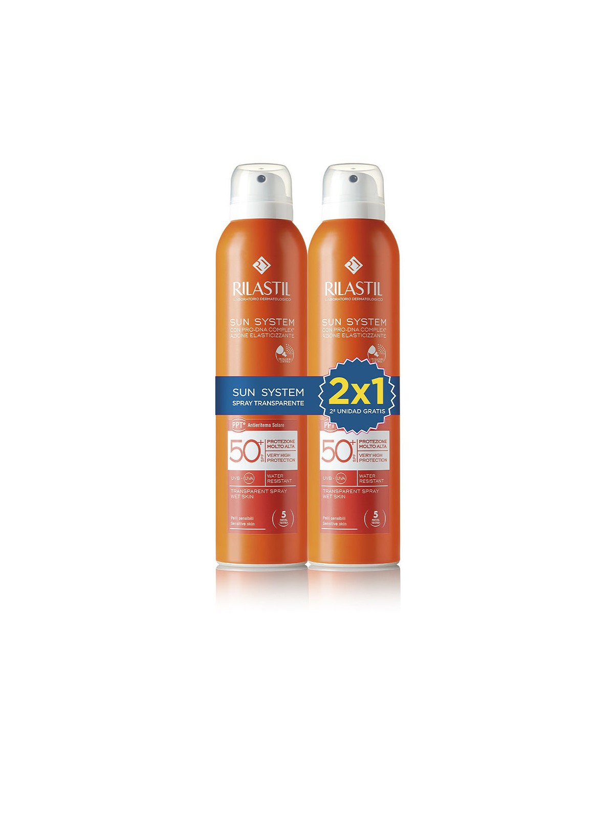 Rilastil SUN SYSTEM 50 SPRAY TRANSPARENTE set 2 unit unisex