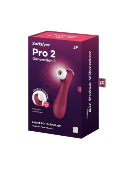 SATISFYER PRO2 G3 VIBRATORE ARIA DOPPIO IMPULSO VINO ROSSO 1UN