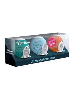 SATISFYER pack assortito uova masturbatorie 3un crunchy 1un