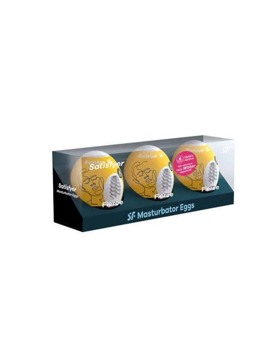 SATISFYER Fierce Huevos Masturbatori 3 1un Unisex Uomo