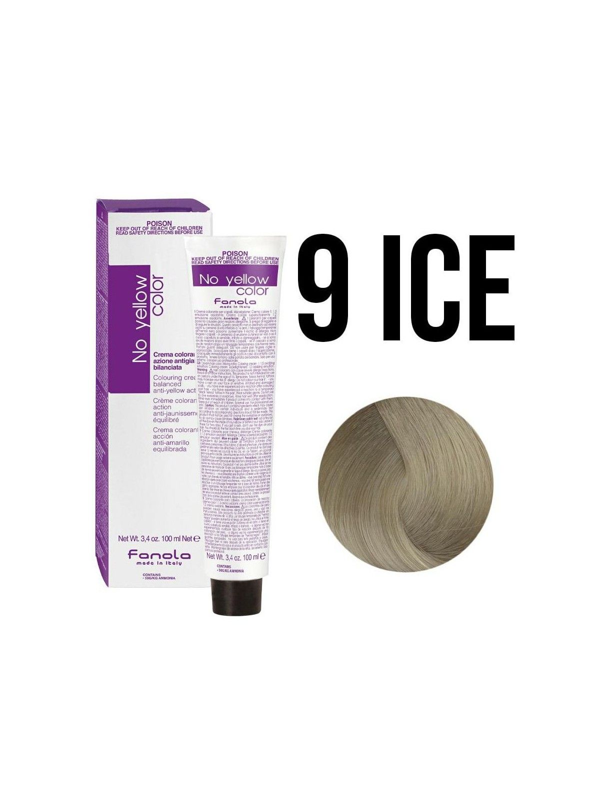 Fanola Tinta Capelli Permanente No Yellow Color 9 Ice 100ml