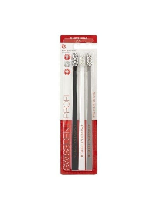 Swissdent Spazzolino morbido sbiancante 3 pezzi unisex