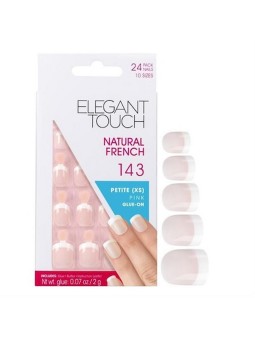 Elegant Touch Unghie Artificiali Quadrate Francesi Naturali