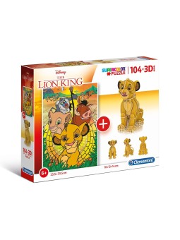 Clementoni SuperColor Puzzle 3D Il Re Leone 104 pezzi per 6