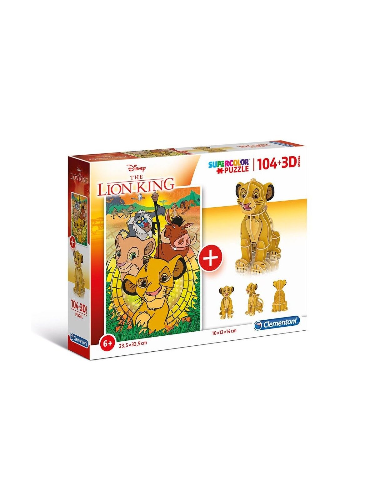 Clementoni SuperColor Puzzle 3D Il Re Leone 104 pezzi per 6