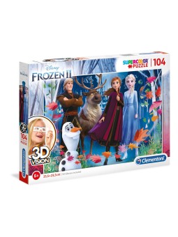 Clementoni SuperColor Frozen II Puzzle Visione 3D 104 pezzi per