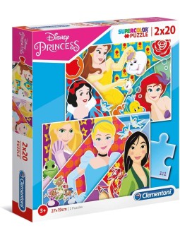 Clementoni Supercolor Puzzle Disney Principesse 2 x 20 pezzi