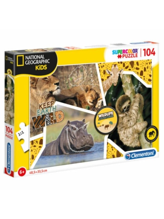 Clementoni National Geographic Wild Puzzle 104 pezzi per