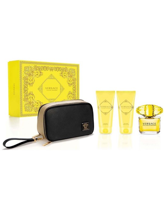 Versace Yellow Diamond Eau De Toilette Spray 90ml Set 4 Pezzi