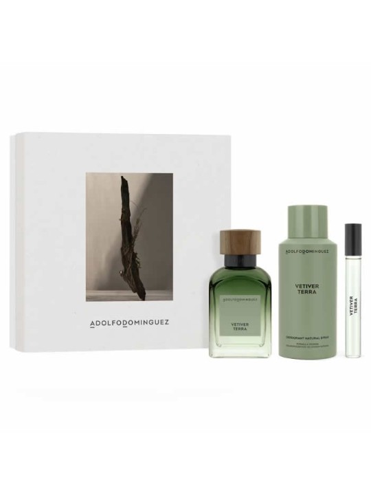 Adolfo Dominguez Vetiver Terra eau de parfum Spray 120ml Set 3