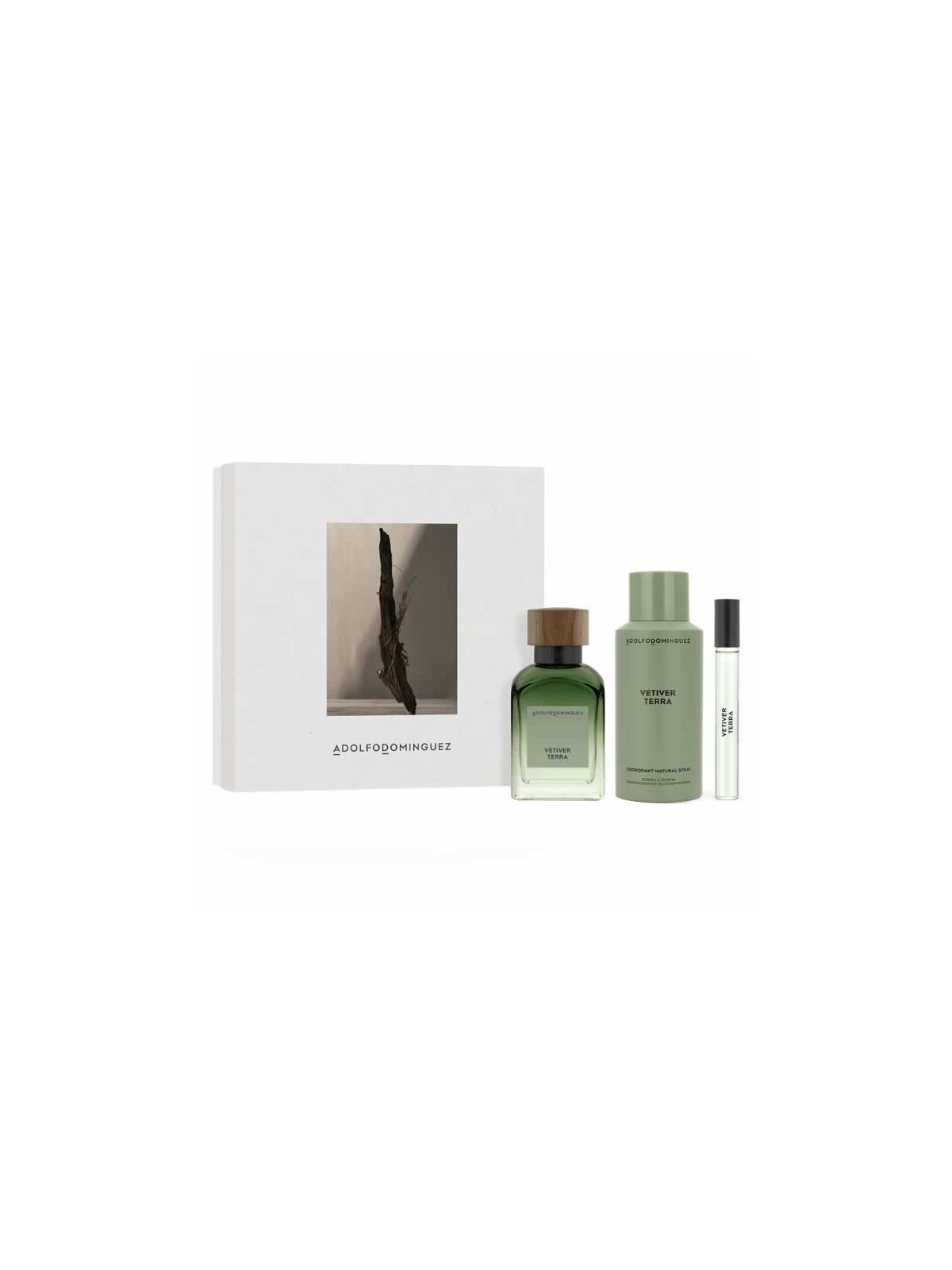 Adolfo Dominguez Vetiver Terra eau de parfum Spray 120ml Set 3