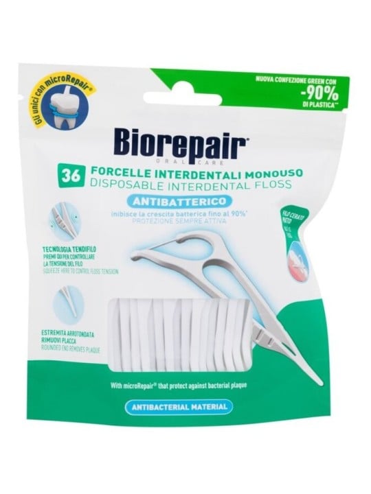 Biorepair Filo interdentale monouso antibatterico Filo
