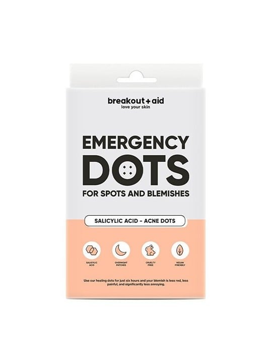 Breakout+aid Cerotti per l'acne con acido salicilico Emergency Dots 72 pezzi unisex Breakout+aid www.essenzetotalstyle.com 