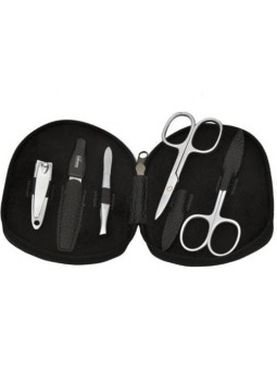 DuKaS PL112 Solingen Manicure da uomo in vera pelle nera uomo