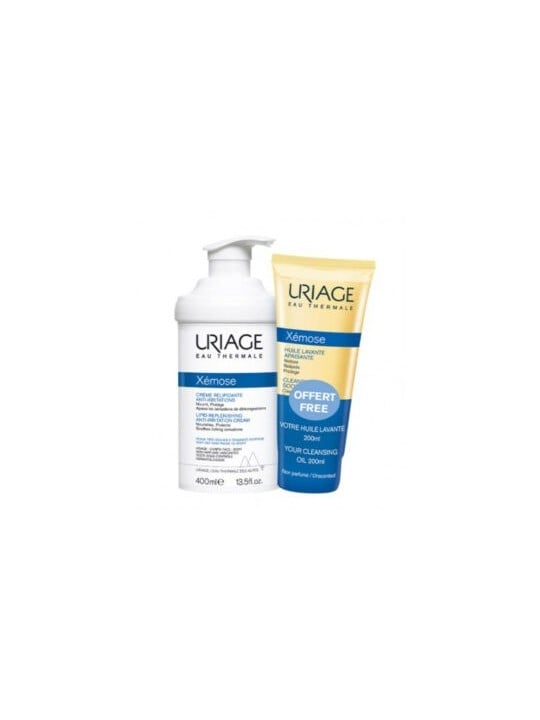Uriage Xemose Lipid Replenishing Cream + Cleansing Oil 600ml