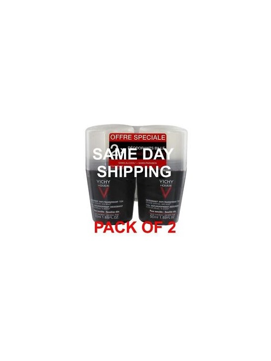 Vichy Homme Roll-On Anti-Transpirant 72H uomo 100ml 2X50
