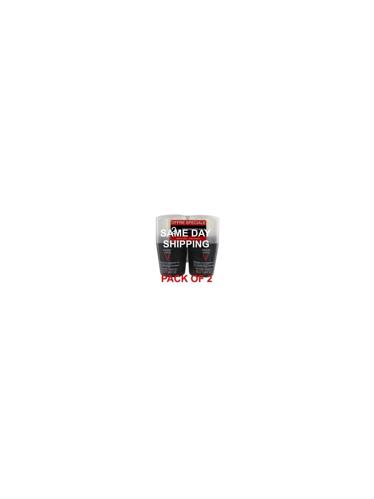 Vichy Homme Roll-On Anti-Transpirant 72H uomo 100ml 2X50