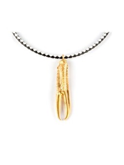 Collana TUENT LUXE BLACK e WHITE oro lucido unisex