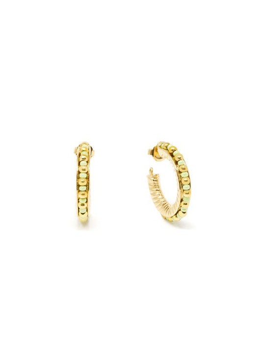 Orecchini Shabama ETHIOPIA GREEN 3CM dorati con brillantini 1 unit unisex