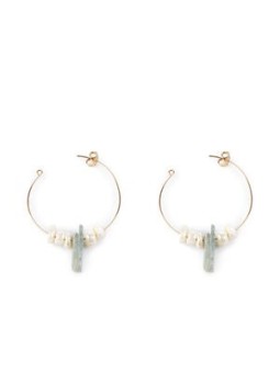 Orecchini Shabama LAO GREEN oro brillante unisex