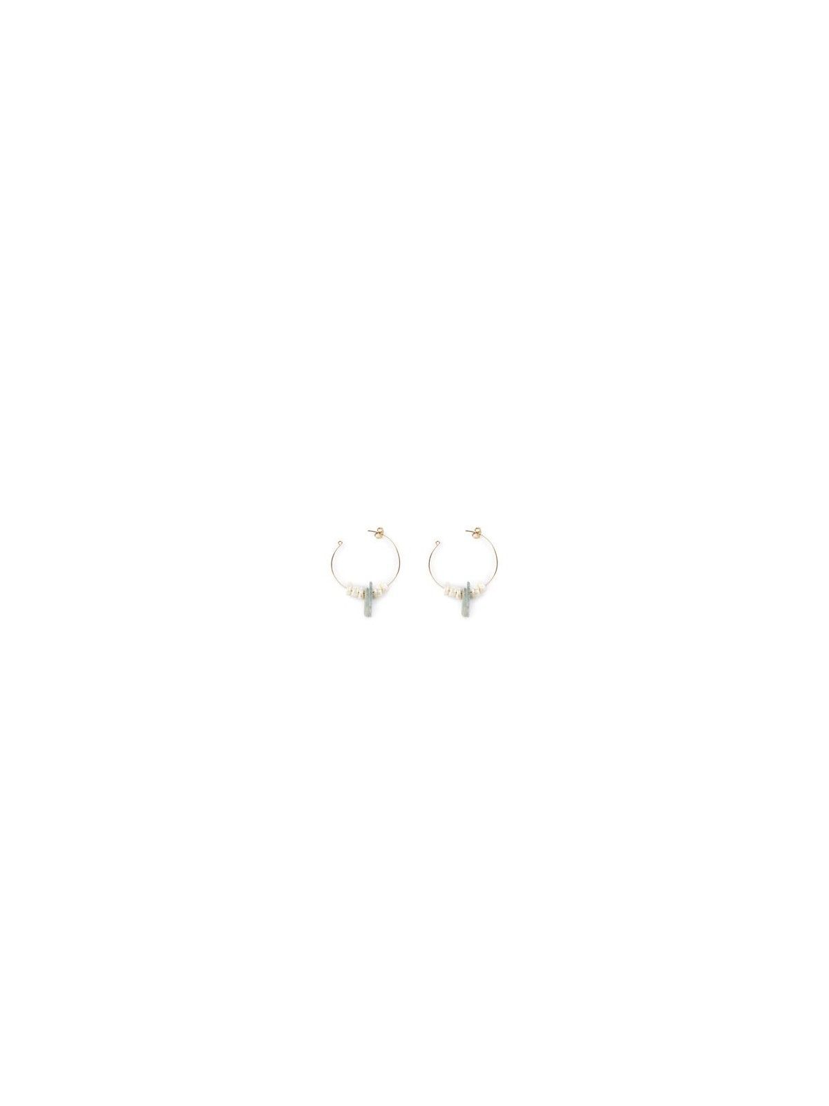 Orecchini Shabama LAO GREEN oro brillante unisex
