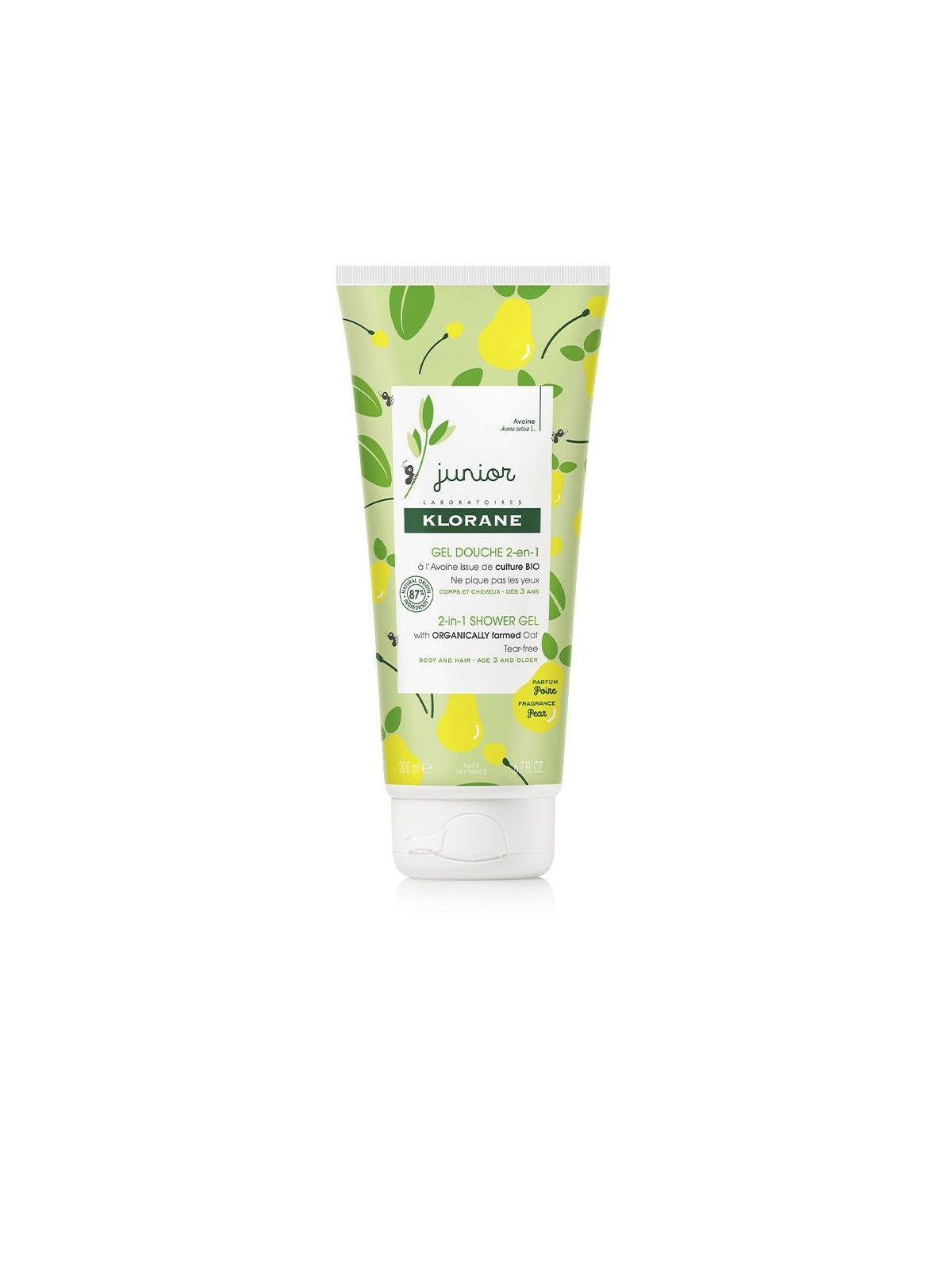 Klorane Junior 2- In-1 Shower Gel - Peac Oat 200ml