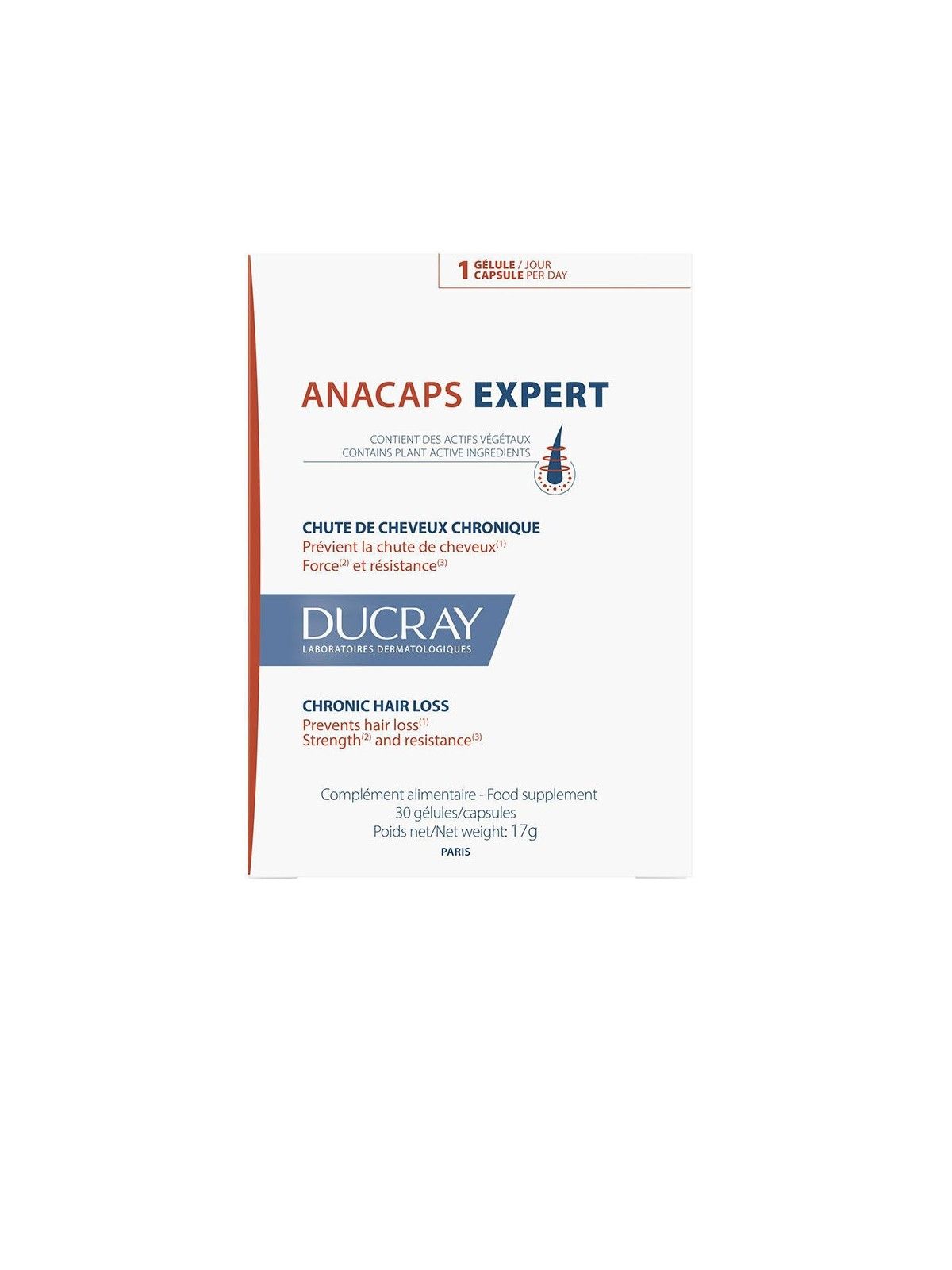 Ducray Anacaps Expert Chronic Hair Loss Supplement 17g 30 Capsules