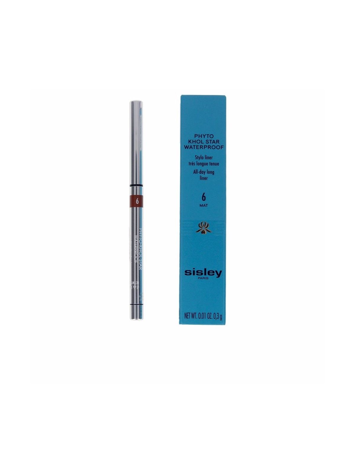 Eyeliner marrone castagna opaco, tenuta waterproof.