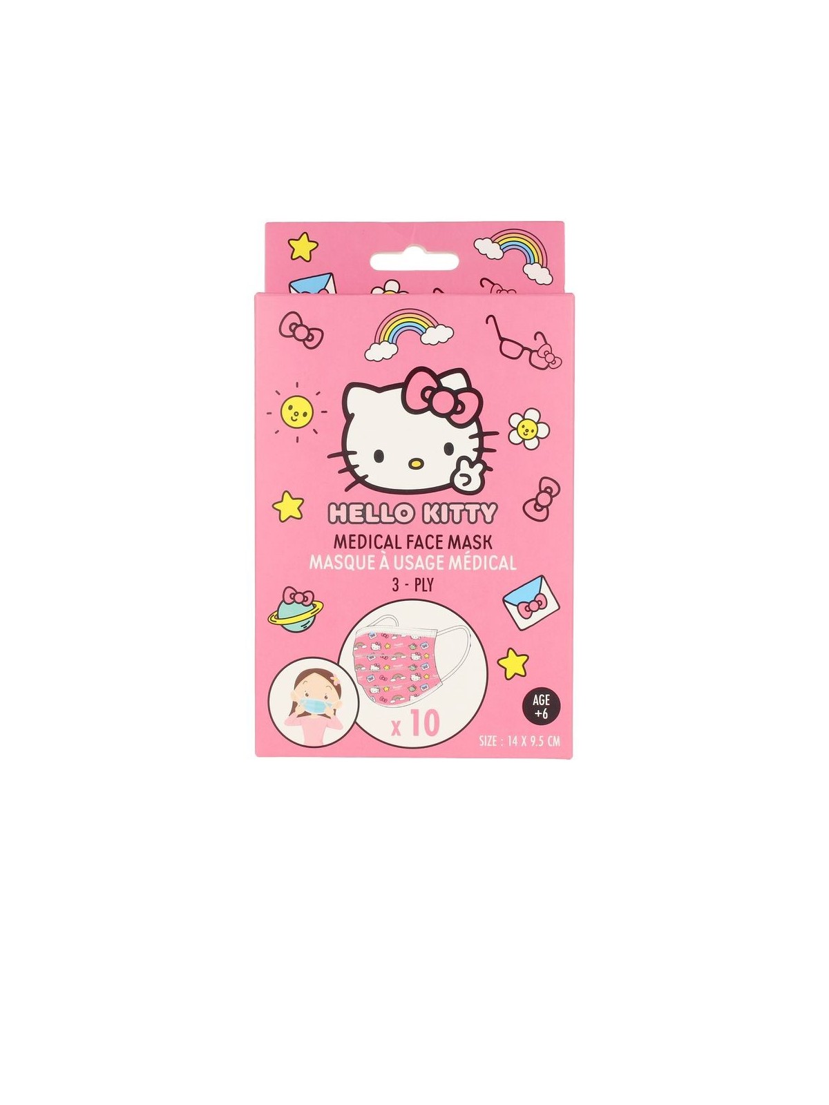 Take Care HELLO KITTY mascherina chirurgica per bambini 10 unit unisex