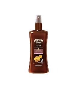 Hawaiian Tropic olio spray secco protettivo SPF15 medio 200ml vaporizzatore unisex