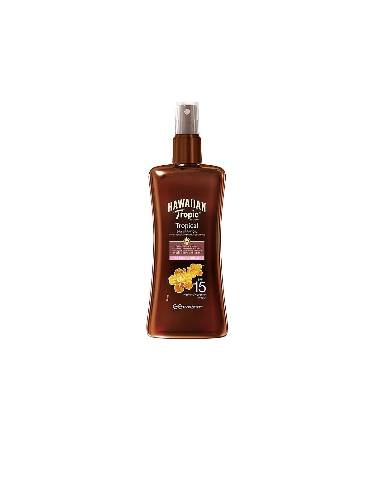 Hawaiian Tropic olio spray secco protettivo SPF15 medio 200ml vaporizzatore unisex