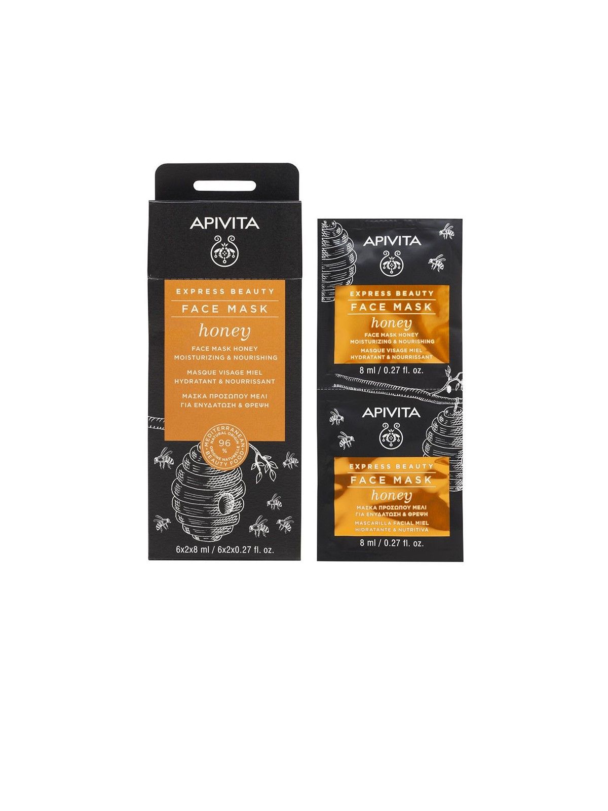 Maschera idratante e nutriente con miele Apivita 2 x 8ml