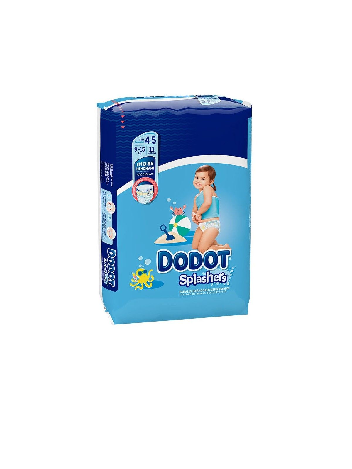 Dodot SPLASHERS Costume da Bagno Usa e Getta Taglia 45 915 kg 11 unit Unisex