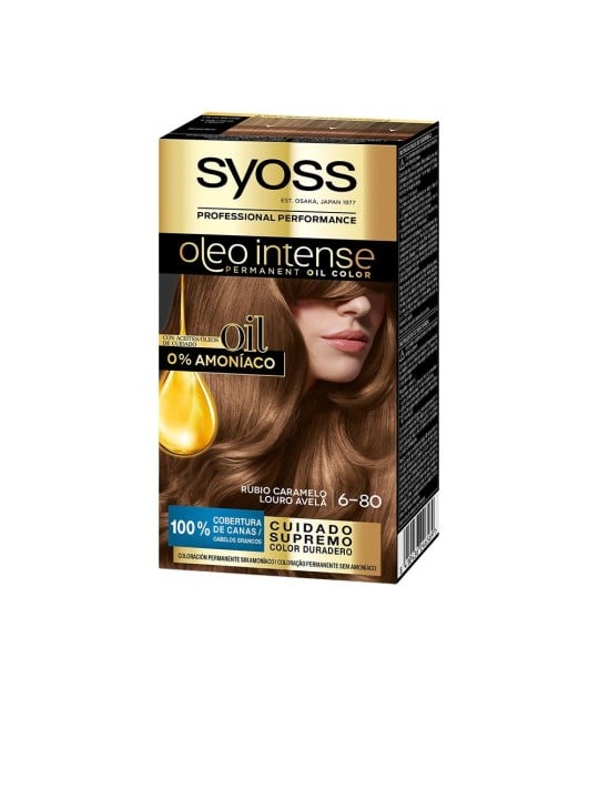 Syoss OLEO INTENSE colore capelli senza ammoniaca 6.80-biondo caramello 5 pz donna