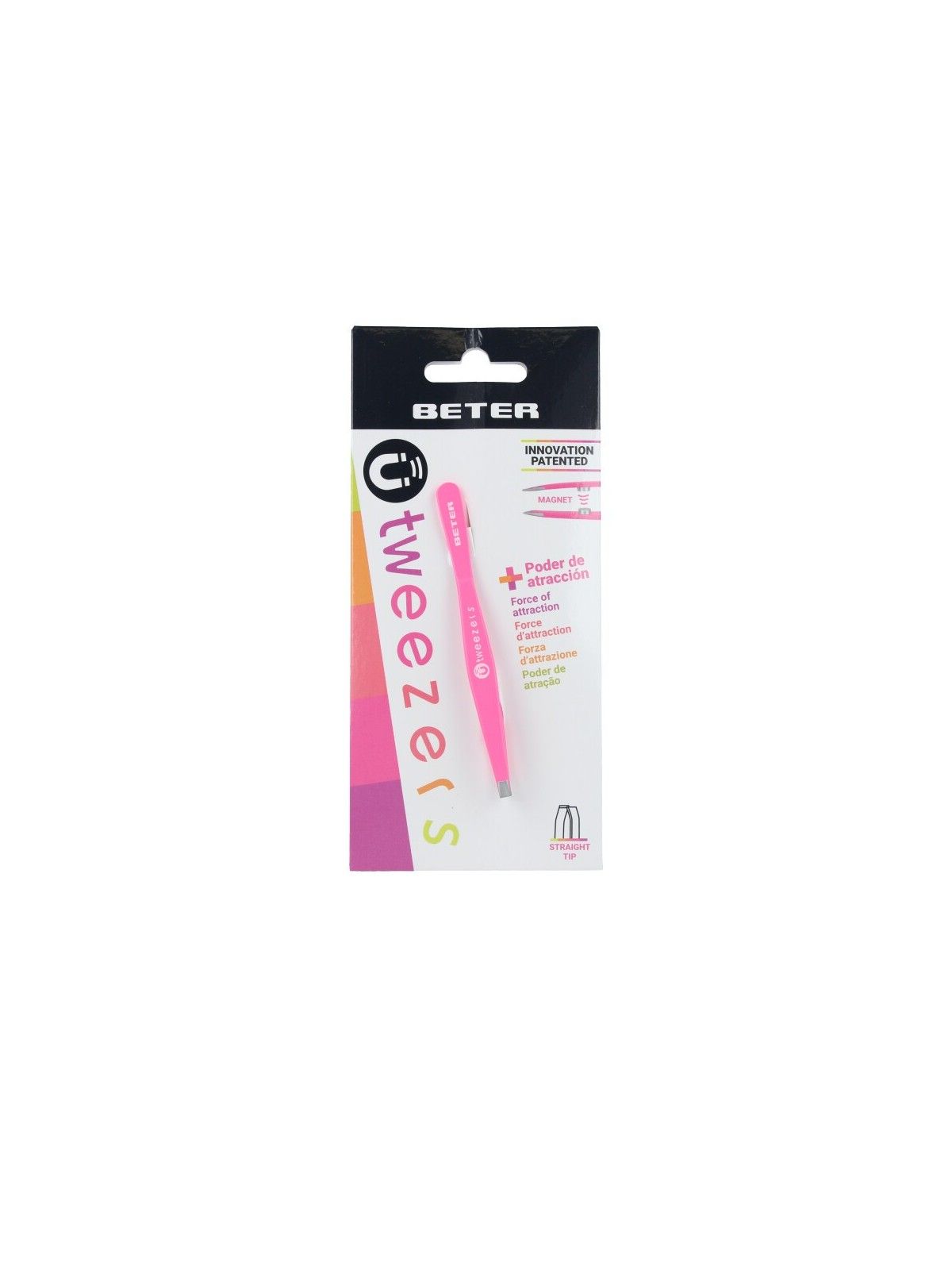 Beter PINZA per depilazione magnetica con punta dritta fucsia 1 unit unisex