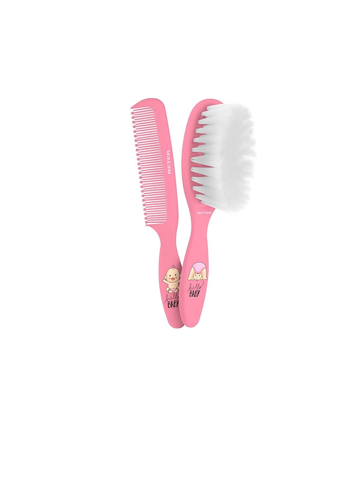 Set Spazzola e Pettine per Neonati Beter Rosa