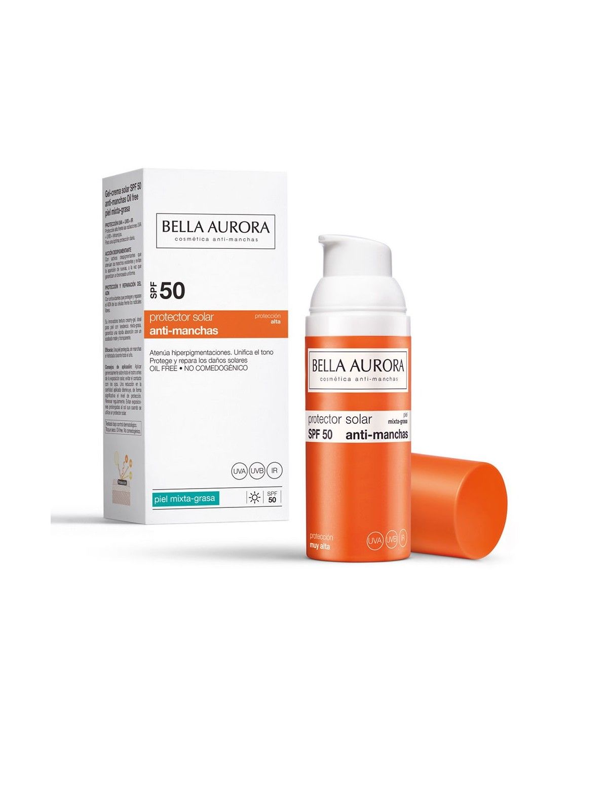 Gel anti-macchie solari Bella Aurora SPF50 50ml per pelle mista/oleosa