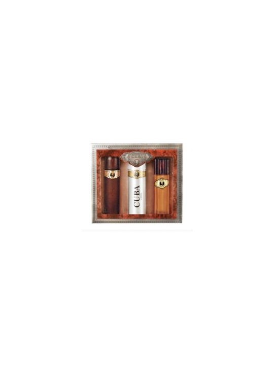 Cuba Cofanetto Regalo Cuba Gold eau de toilette 100 ml Dopobarba Cuba Gold 100 ml e deospray Cuba Gold 200 ml uomo 100ml
