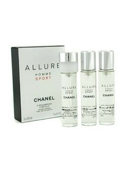 Chanel Allure Homme Sport Giftset uomo 60ml 3x eau de toilette Travel Spray Refill 20Ml - Twist and Spray