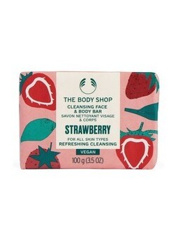 Barretta detergente viso e corpo fragola 100g: Sapone solido donna