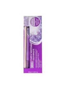 XPel Set dentifricio sbiancante viola per ligiene orale Dentifricio  spazzolino in bamb donna 100ml