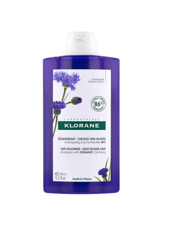 Klorane A LA CENTAUREA BIO shampoo antigiallo per capelli grigi e biondi 400ml unisex