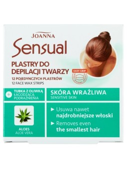 JOANNA Sensual strisce depilatorie viso Aloe 12 pz oliva lenitivo