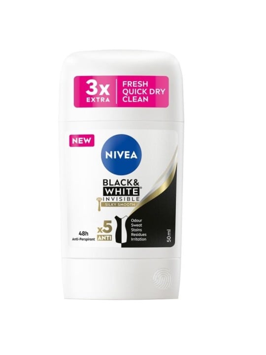 NIVEA BlackWhite Invisible Silky Smooth stick antitraspirante 50ml