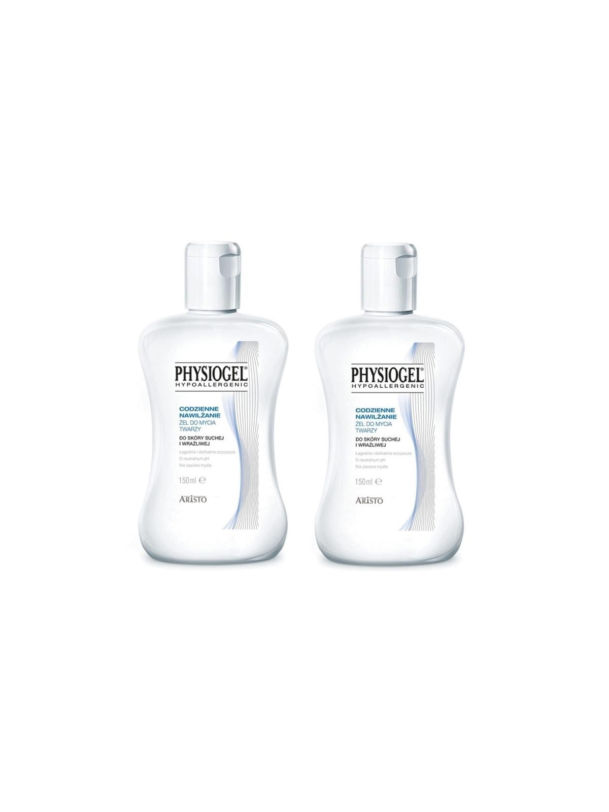 Set Gel detergente viso Daily Moisture per pelli secche e sensibili 2x150ml
