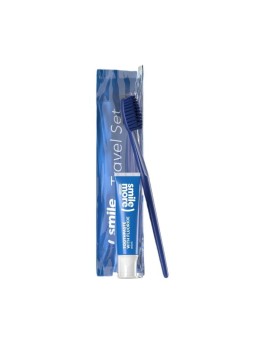 HISKIN SET Dentifricio Smile 30ml  Spazzolino blu  trousse