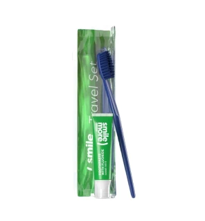HISKIN SET Dentifricio Smile 30ml  Spazzolino verde  trousse