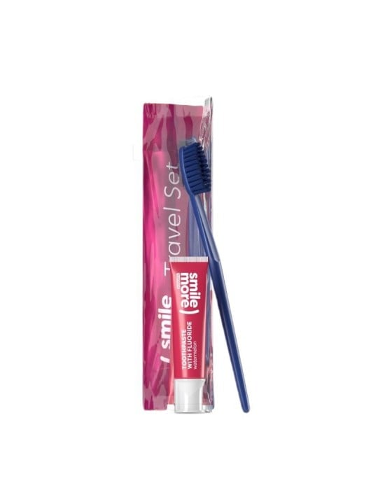 HISKIN SET Dentifricio Smile 30ml  Spazzolino rosso  trousse